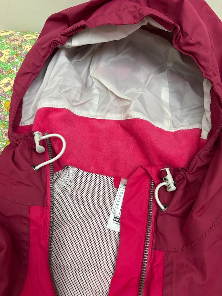 Quechua Kadın Pembe Fermuarlı Yağmurluk - Görsel 4