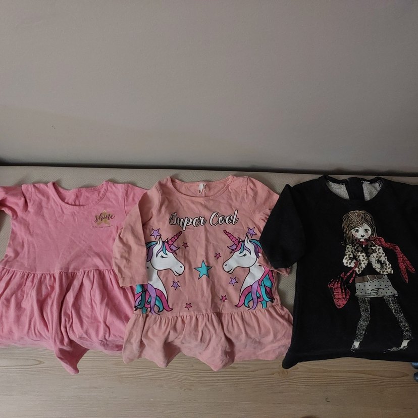 Kız Çocuk Pembe Uzun Kollu Fırfırlı Elbise - Görsel 2