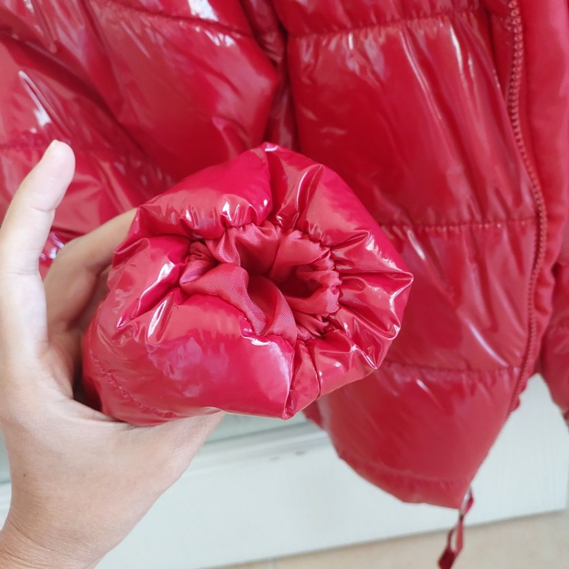 Parlak kirmizi Kadın Kışlık Fermuarlı Mont - Görsel 3