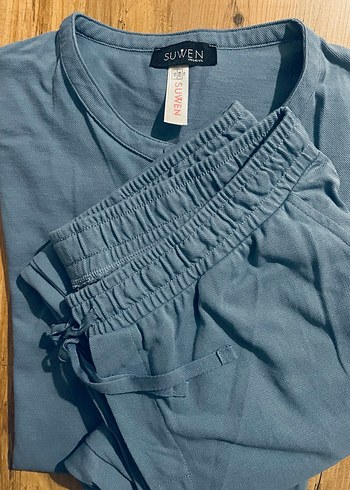 Suwen Marka Mavi Kısa Kollu Erkek Pijama Takımı - Görsel 3