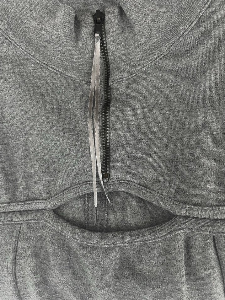 Gri Kolsuz Yüksek Yakalı Elbise - Görsel 4