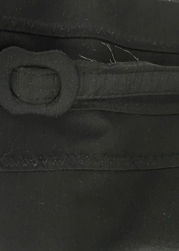 Kemer Detaylı Siyah Kalem Etek - Görsel 3