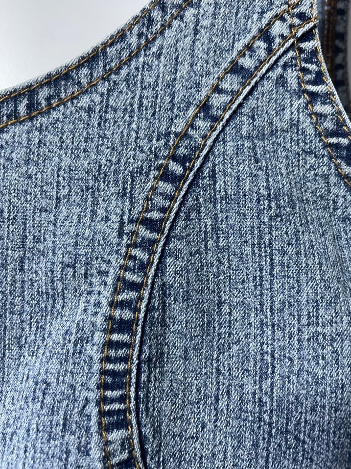 Kadın Askılı Kot Elbise - Görsel 4