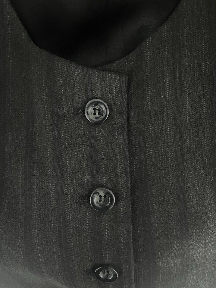 Düğmeli Koyu Gri Kadın Yelek - Görsel 4