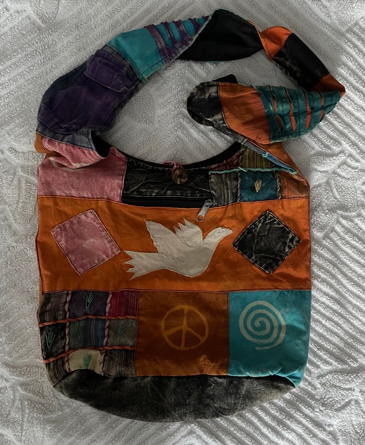 Renkli Bohem Kadın Kumaş Çapraz Çanta - Görsel 3