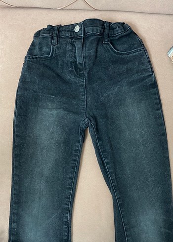 7 Yaş Beden siyah Renk Siyah Bol Kesim Kız Kot Pantolon