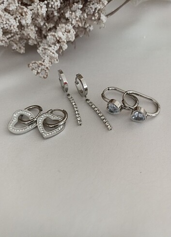 Accessorize Çelik 6 lı Set Küpe 