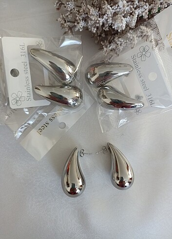 Beden Çelik 4 cm Bottega Küpe.