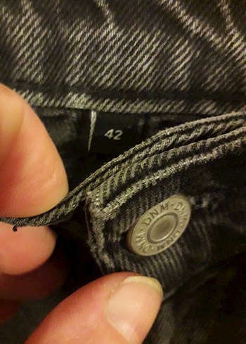 42 Beden siyah Renk Kadın Siyah Kemerli Bol Kesim Jean