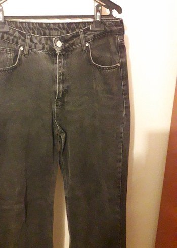 Diğer Kadın Siyah Kemerli Bol Kesim Jean
