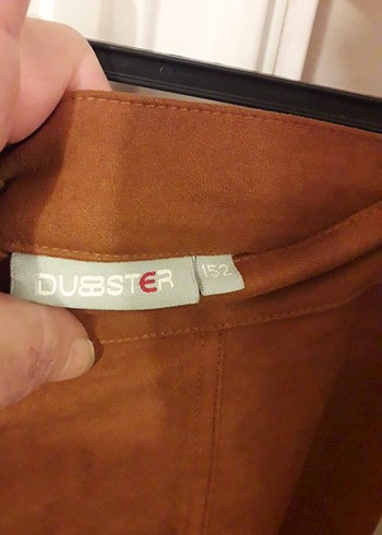 12-13 Yaş Beden Püsküllü Kahverengi Süet Mini Etek