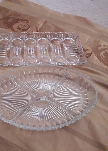 Vintage Şeffaf Cam Servis Tabağı