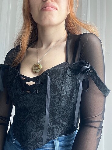 s Beden siyah Renk Siyah Gotik Korse Büstiyer