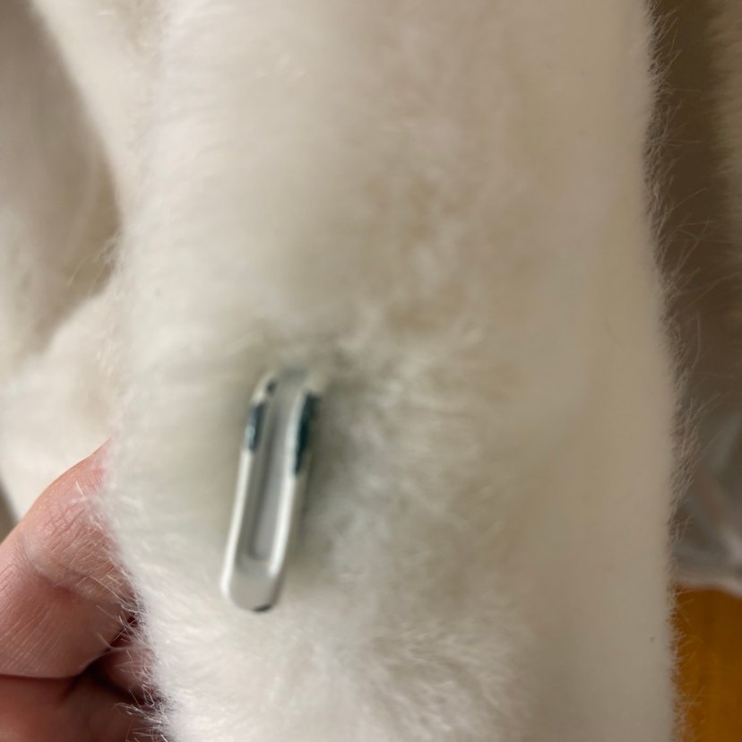 Kadın Beyaz Suni Kürk Midi Ceket - Görsel 4