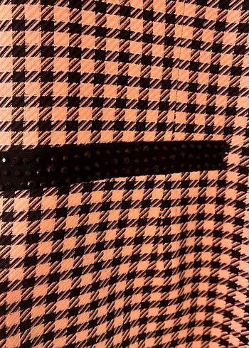 Düğmeli Kareli Kadın Blazer Ceket - Görsel 2