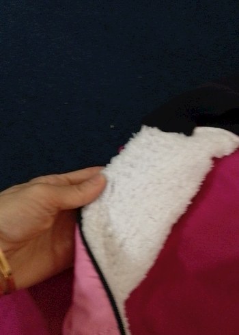 Kız Çocuk Kapüşonlu Fermuarlı Pembe Yelek - Görsel 3