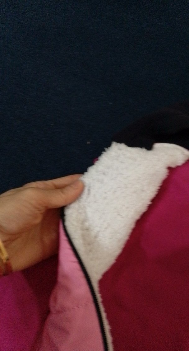 Kız Çocuk Kapüşonlu Fermuarlı Pembe Yelek - Görsel 3