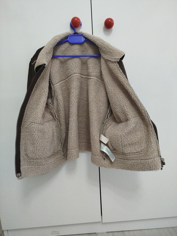 Mothercare - Kahverengi Süet Fermuarlı çocuk Ceket - Görsel 2