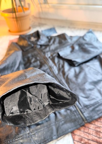 Derimot Marka Siyah Biker Deri Ceket - Görsel 5