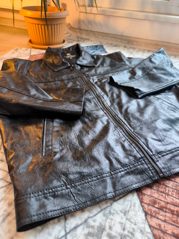 Derimot Marka Siyah Biker Deri Ceket - Görsel 4