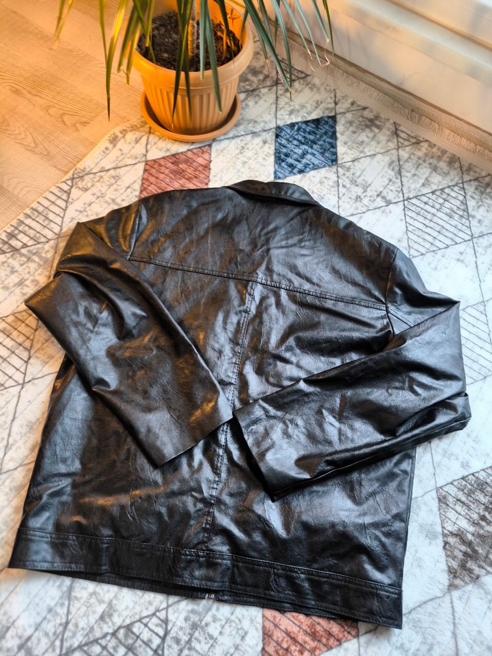 Derimot Marka Siyah Biker Deri Ceket - Görsel 3