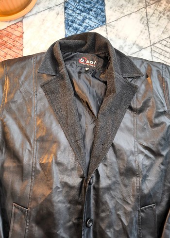 ÖZ ALTAY MARKA UZUN DERİ CEKET - Görsel 2