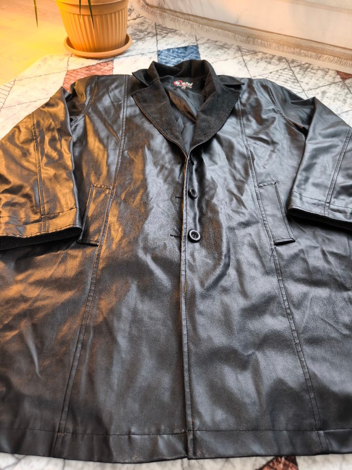 ÖZ ALTAY MARKA UZUN DERİ CEKET - Görsel 3