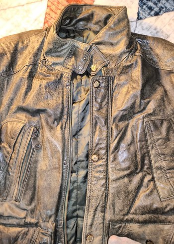 Canda Marka Eskitme Model Hakiki Deri Ceket - Görsel 2
