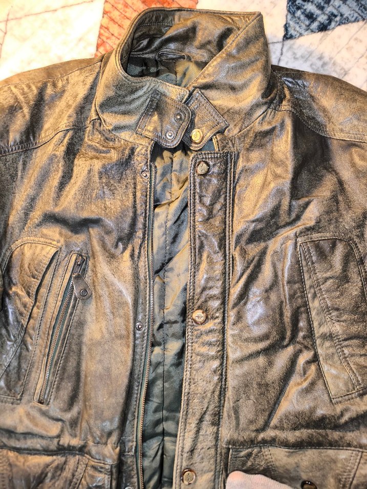 Canda Marka Eskitme Model Hakiki Deri Ceket - Görsel 2