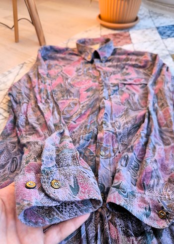 Bohem Çok Renkli Uzun Kollu Gömlek - Görsel 3