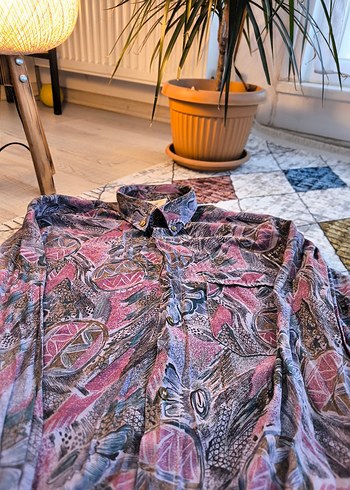 Bohem Çok Renkli Uzun Kollu Gömlek - Görsel 4