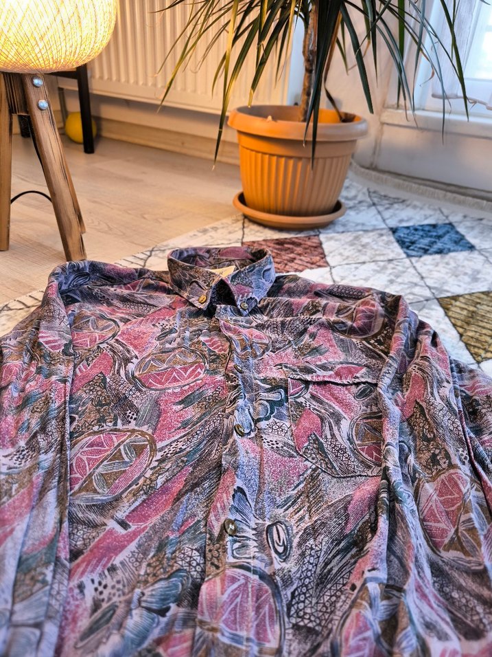 Bohem Çok Renkli Uzun Kollu Gömlek - Görsel 4