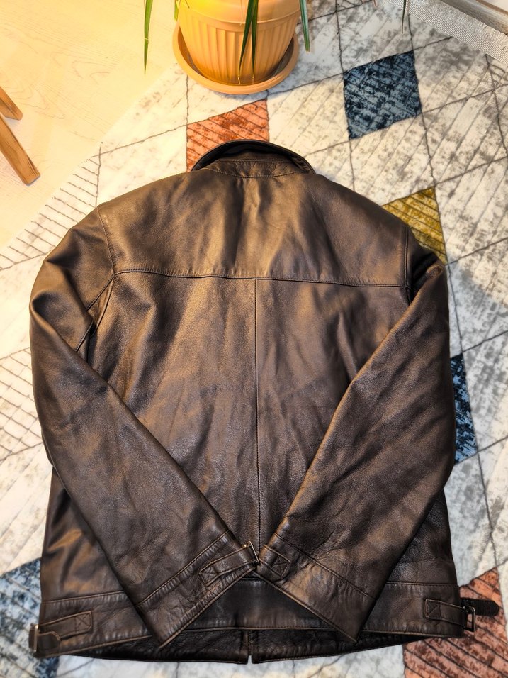 Rossano Marka Biker Hakiki Deri Ceket - Görsel 4