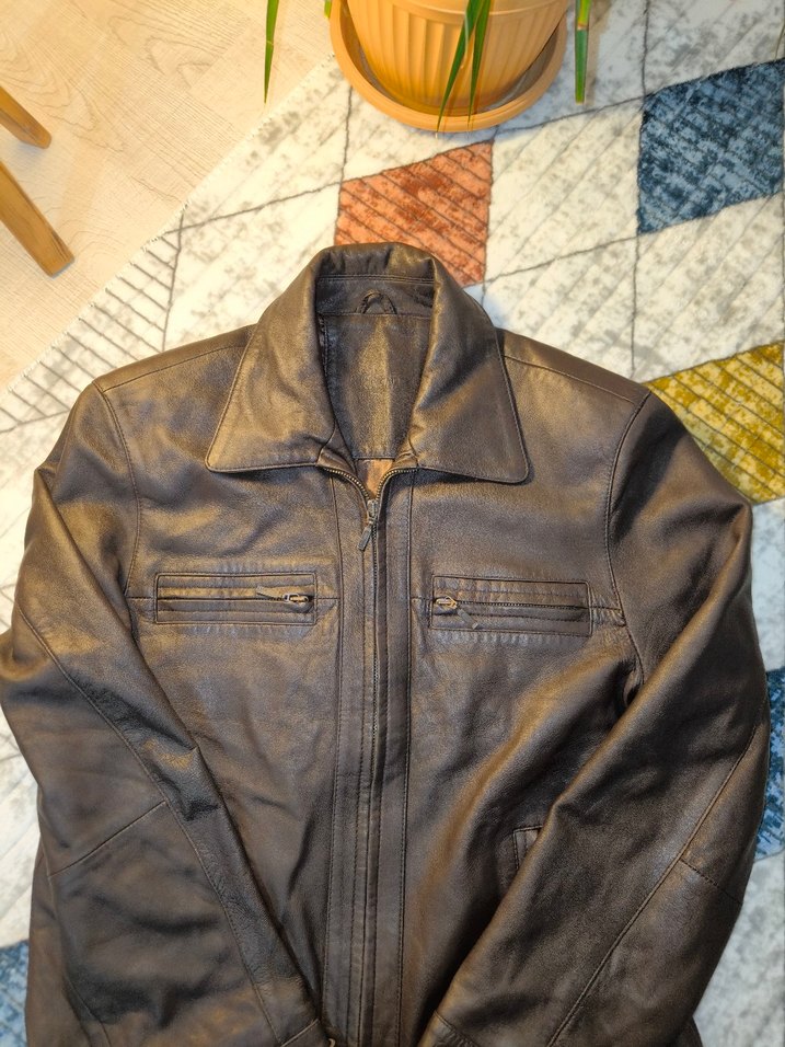 Rossano Marka Biker Hakiki Deri Ceket - Görsel 2