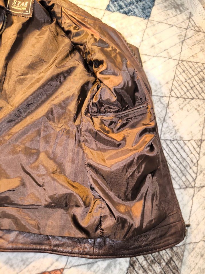 Star Marka Biker Hakiki Deri Ceket - Görsel 5