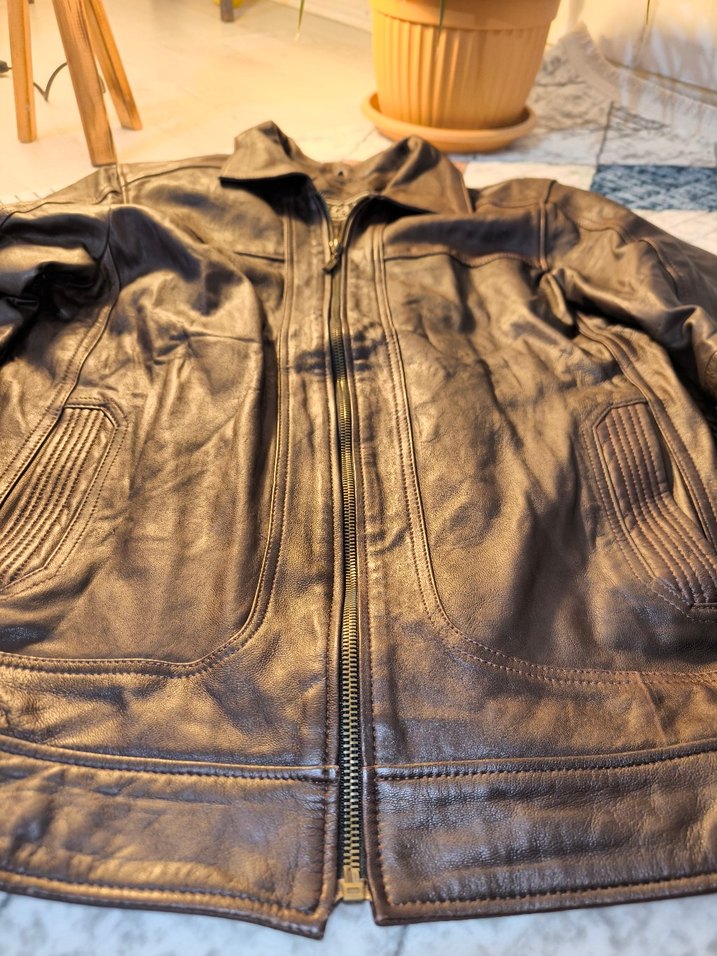 Star Marka Biker Hakiki Deri Ceket - Görsel 4