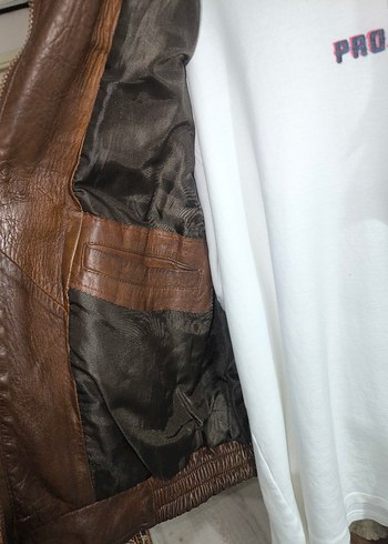 Pilot Bomber Hakiki Deri Ceket - Görsel 4