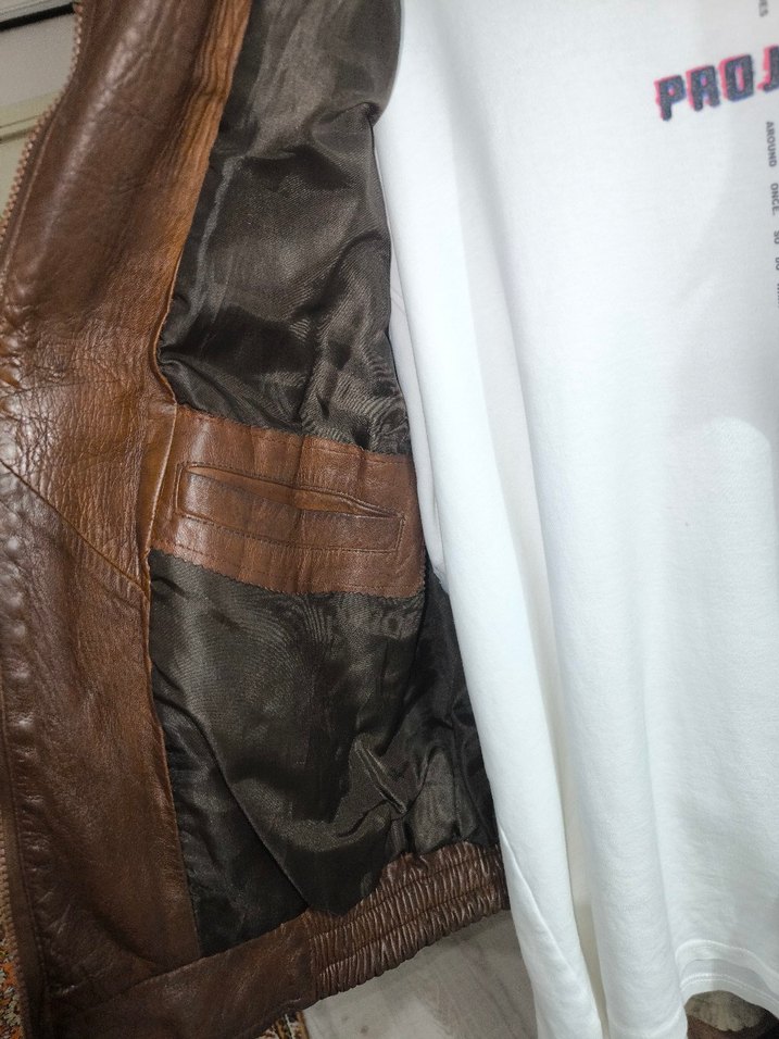 Pilot Bomber Hakiki Deri Ceket - Görsel 4