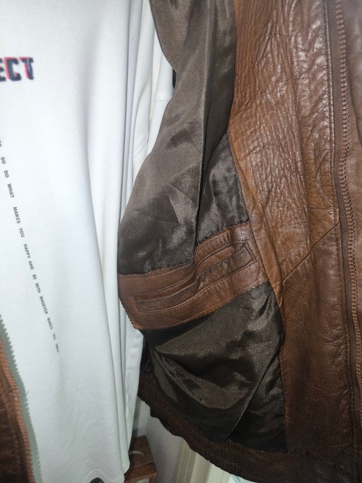 Pilot Bomber Hakiki Deri Ceket - Görsel 5