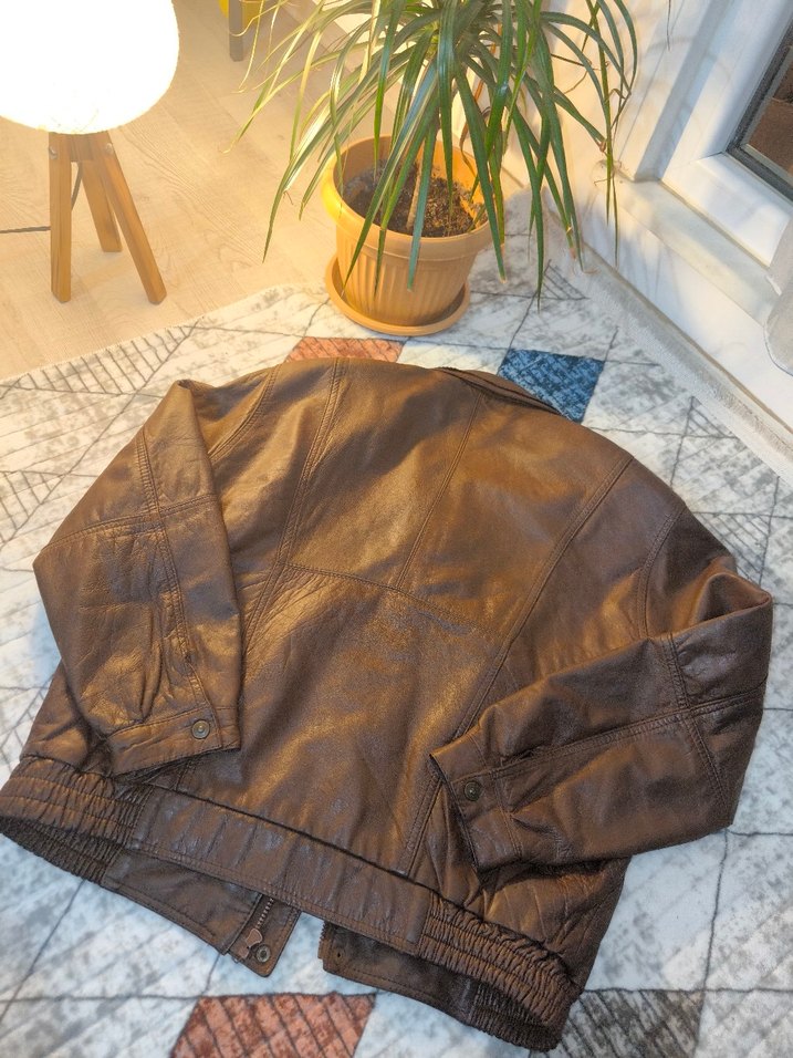 Pilot Bomber Hakiki Deri Ceket - Görsel 5