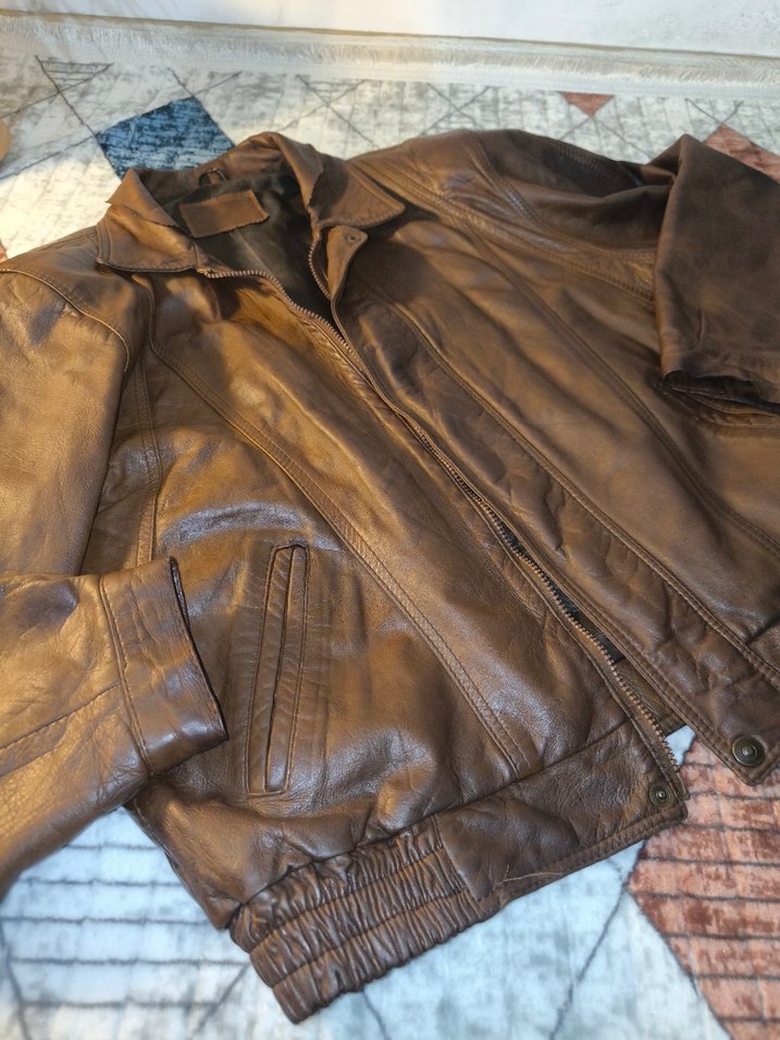 Pilot Bomber Hakiki Deri Ceket - Görsel 3