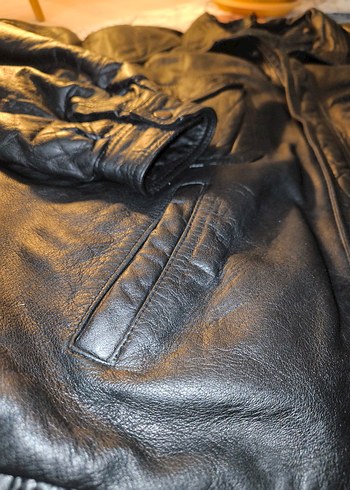 Old 90's Top Gun Bomber Deri Ceket - Görsel 7