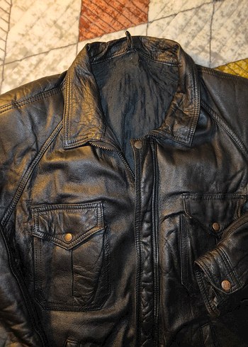 Old 90's Top Gun Bomber Deri Ceket - Görsel 2