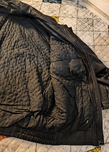 Old 90's Top Gun Bomber Deri Ceket - Görsel 11