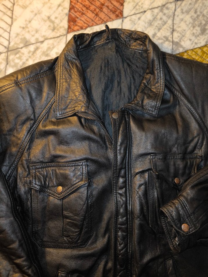 Old 90's Top Gun Bomber Deri Ceket - Görsel 2