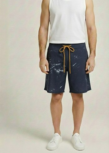 Mavi Bağcıklı Erkek Mini Şort - Görsel 2