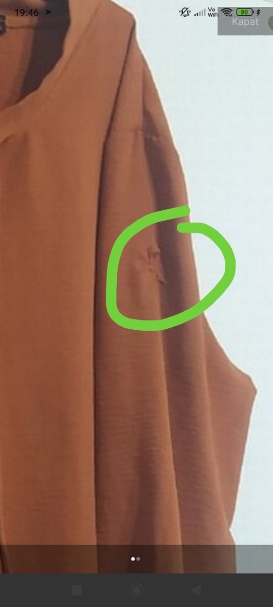 Turuncu Renkli Yüksek Yakalı Kadın Tunik - Görsel 3