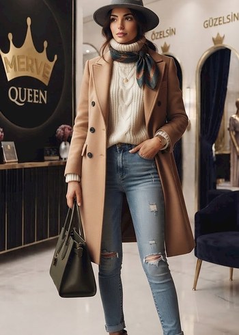 Diğer Acik Mavi Slim Fit Yirtik Denim Jean