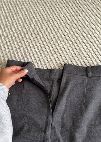 36 Beden gri Renk Gri Kemerli Mini Etek