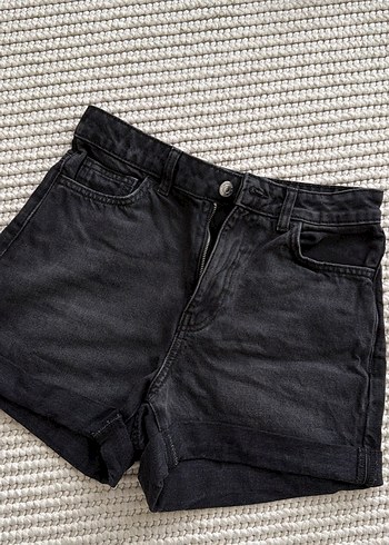 Gri Mini Denim Şort